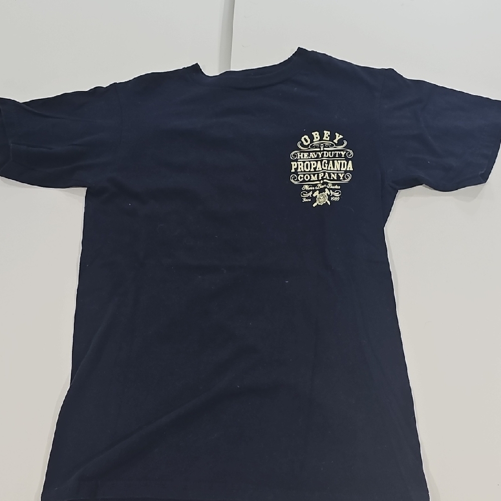 Obey Men's Navy Blue T-Shirt